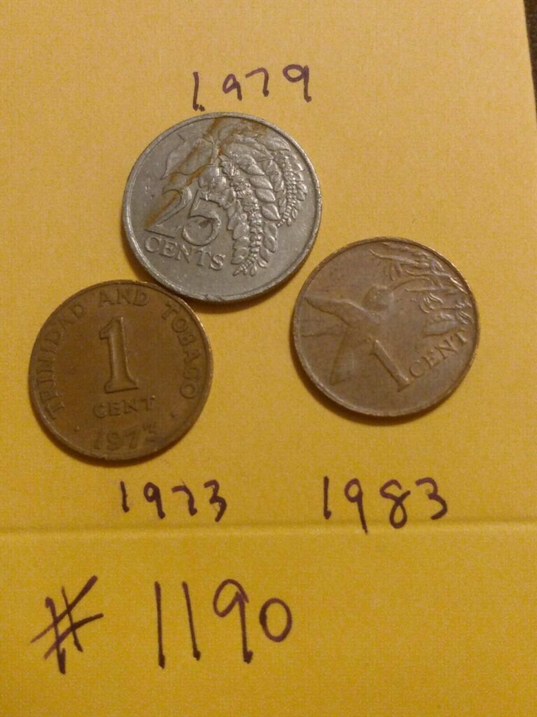 Read more about the article 🇹🇹 1973 and 1983 Trinidad And Tobago 5 Cent and 1979 5 Cents Coins 🇹🇹