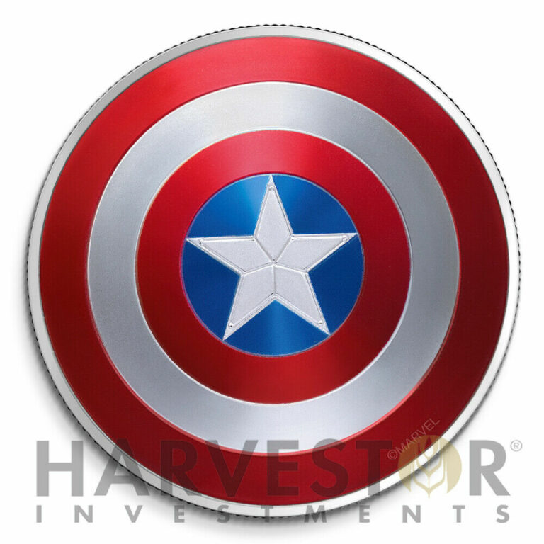 Read more about the article 2021 MARVEL – CAPTAIN AMERICA SHIELD – 1 OZ. SILVER COIN – MINTAGE 2 500