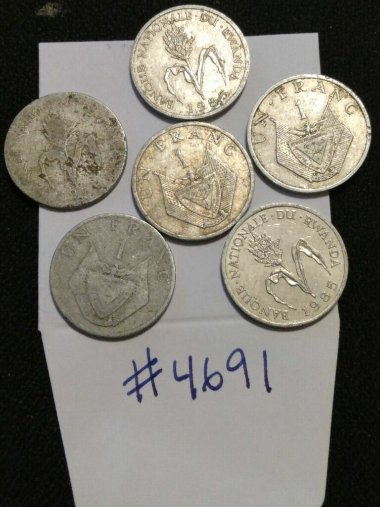 Read more about the article 🇷🇼🇷🇼🇷🇼🇷🇼 (6) Rwanda 1 Franc Coins 🇷🇼🇷🇼🇷🇼