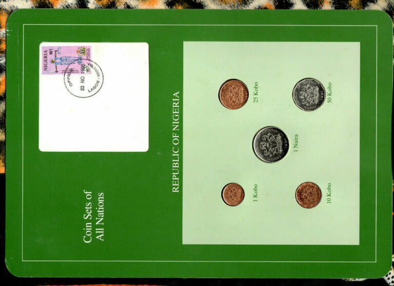 Read more about the article Coin Sets of All Nations Nigeria 1 Naira  50 25 10 1 Kobo 1991 UNC SCARCE