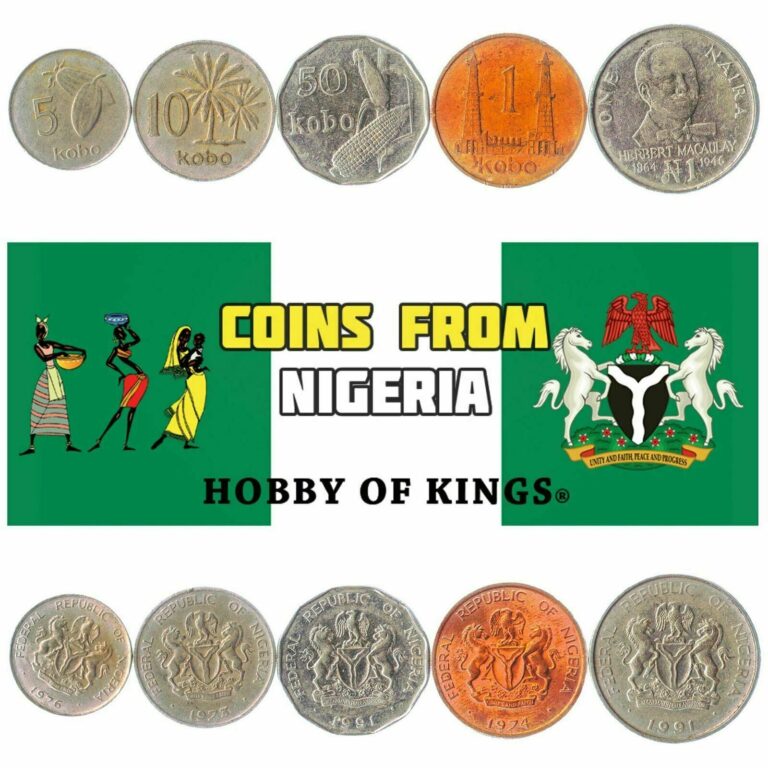 Read more about the article 5 DIFFERENT COINS – NIGERIA. OLD AFRICAN NIGERIAN CURRENCY KOBO  NAIRA 1973-2006