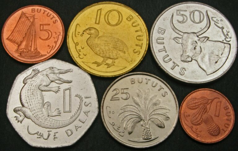 Read more about the article GAMBIA 1 Butut / 1 Dalasi 1998 and 2014 – Lot of 6 Coins – UNC *