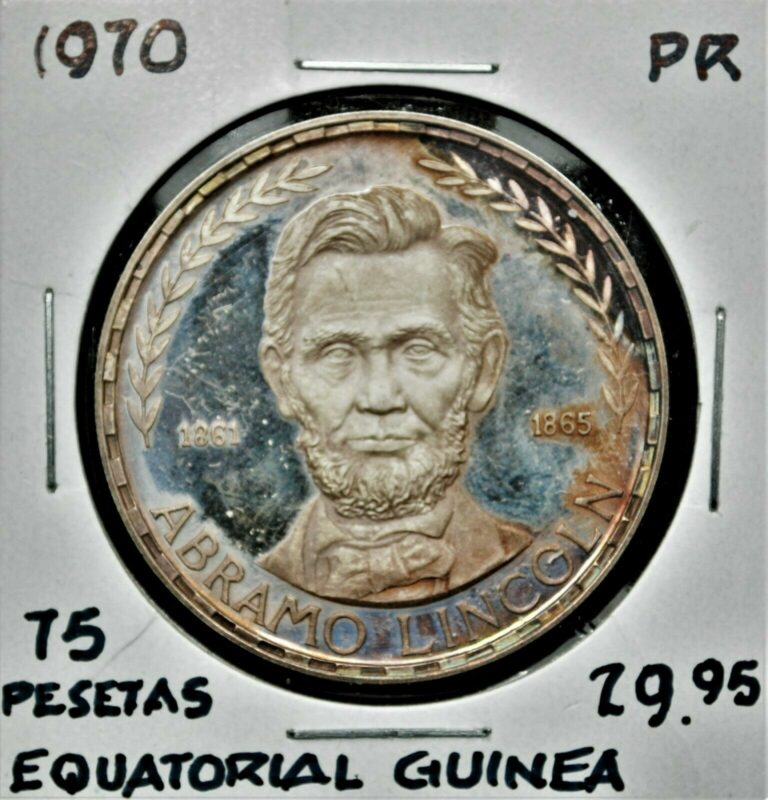 Read more about the article 1970 Equatorial Guinea 75 Pesetas Pure Silver Coin – Lincoln Commemorative