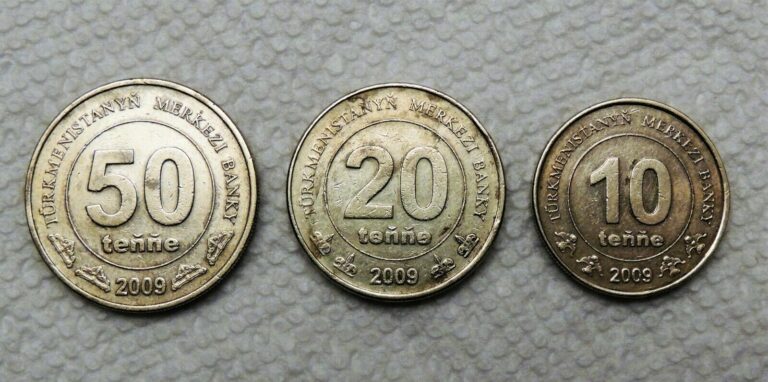 Read more about the article Three Turkmenistan 10  20  and 50 Tenne Coins  2009