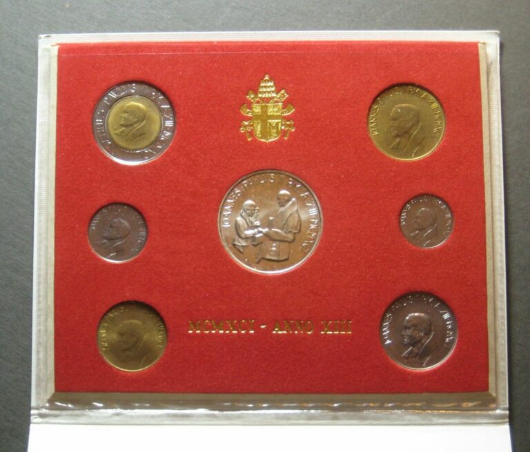 Read more about the article 1991 Vatican City Annual Coin Set – Pope John Paul II – 7 Coin Set –