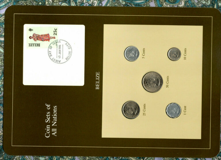 Read more about the article Coin Sets of All Nations Belize w/card 1979-1987 UNC 50 cent 1979 1 25 cent 1987