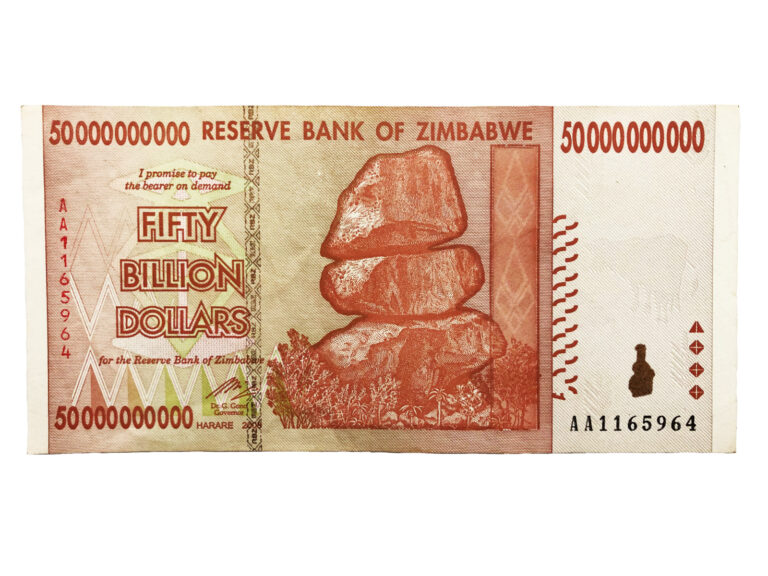 Read more about the article Zimbabwe One 50 Billion Dollar Bill Banknote Paper Money Currency Hyperinflation