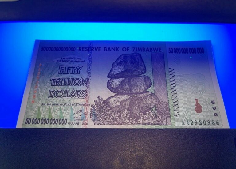 Read more about the article New UNC Zimbabwe 2008 50 TRILLION DOLLARS BANKNOTE AA P-90 100 TRILLION SERIES