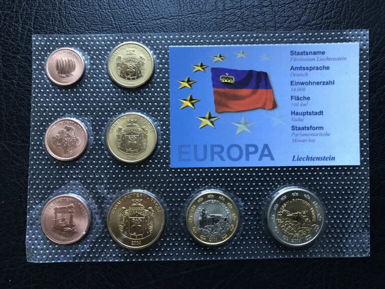 Read more about the article Liechtenstein 2004 1 Ceros – €2 Europ Pattern Trial Probe Essai Coin Set ~ Pack