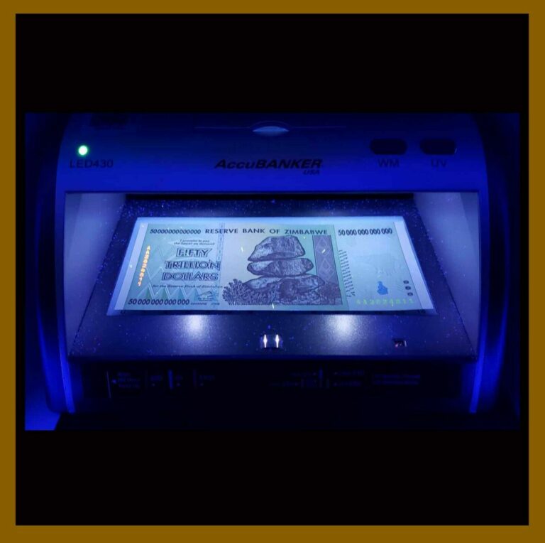 Read more about the article Zimbabwe 50 Trillion Dollars  2008 AA UV Tested Authentic Unc  100 Serie