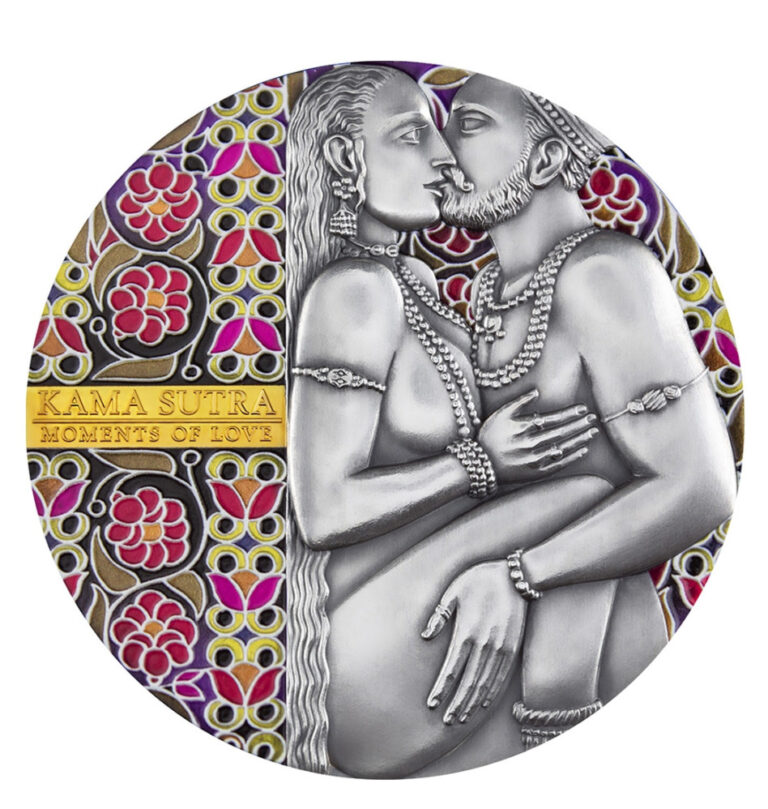 Read more about the article 2019 Kama Sutra  Moments of Love 3 oz Antique finish Silver Coin Cameroon-Sexy