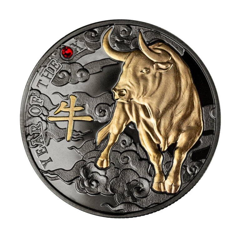 Read more about the article 2021 Cameroon Year of the Ox Ruthenium 10g Silver Coin w/Gemstone – 999 Made