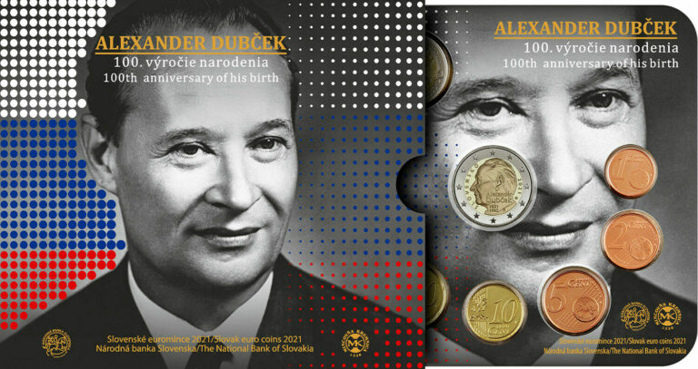 Read more about the article SLOVAKIA Euro coin set 2021 – 9 coins (1 cent – 2 euro + 2 Euro Dubcek)
