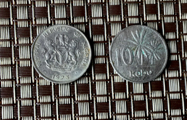 Read more about the article (2) 1973 FEDERAL REPUBLIC OF NIGERIA 10 KOBO COINS