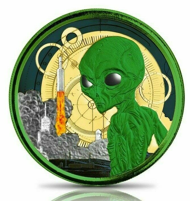 Read more about the article 2021 Ghana Alien 1 oz Silver Coin -Enobled by Germania- w/ Glow in the Dark