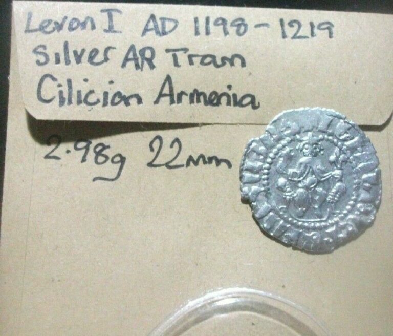 Read more about the article Cilician Armenia Silver Tram  Levon I  1198 – 1216  Crusader Coin 22mm 2.98g