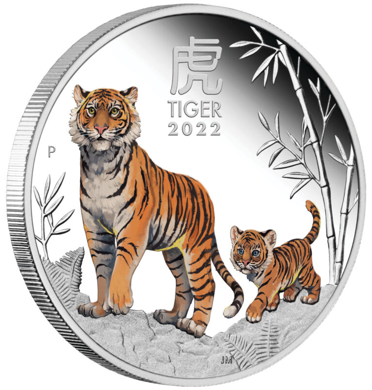 Read more about the article 2022 Australia COLORED PROOF Lunar Year of the Tiger 1oz Silver $1 Coin Series 3