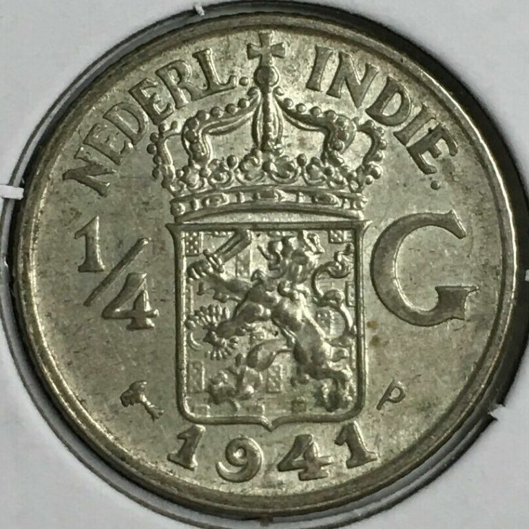 Read more about the article 1941-P Dutch East Indies 1/4 Gulden – 72% Silver World Coin – KM#319 – 1897