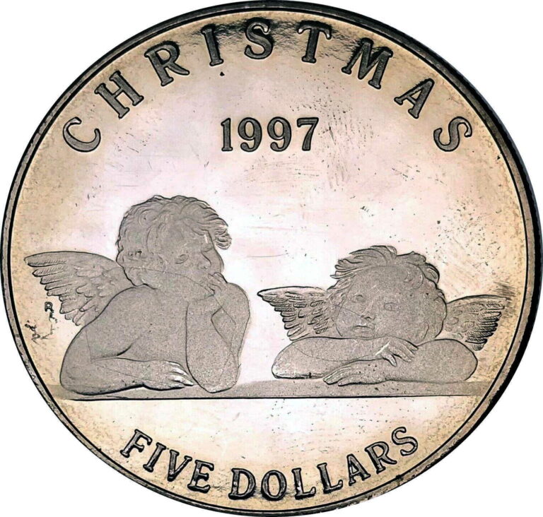 Read more about the article Vintage Coin Marshall Islands 1997 5 Dollars Christmas Cherubs Angels KM# 403