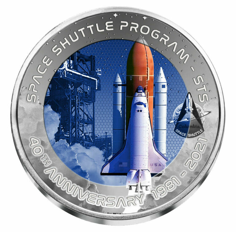 Read more about the article 2021 Ghana Space Shuttle Launch 40th Anniversary 32 g Titanium GH¢2 Coin GEM BU