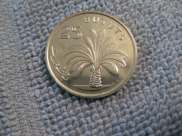 Read more about the article 1998 The Gambia coin 25 Bututs  PALM TREE  nice  Africa Coin