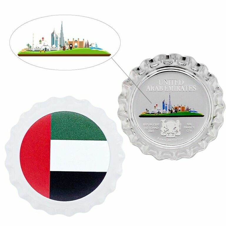 Read more about the article 2021 Chad 6 gram World Landmarks – UAE Bottle Cap Proof Silver Coin .999 In Cap