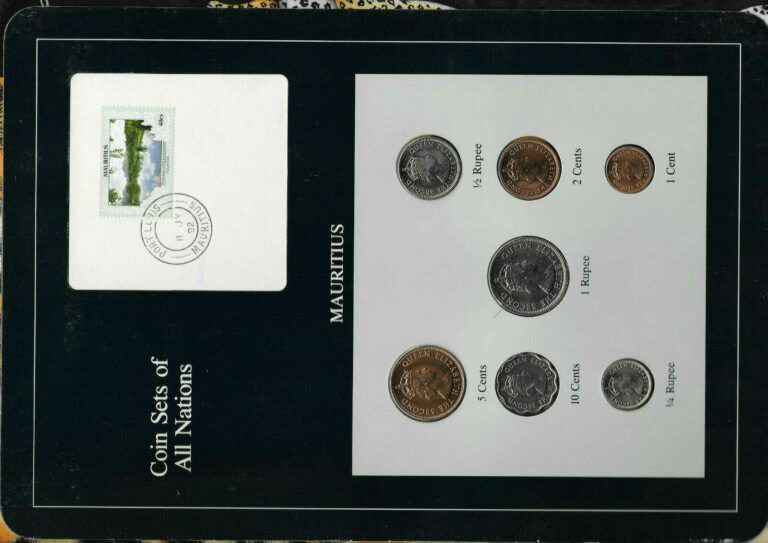 Read more about the article Coin Sets of All Nations Mauritius 1  1/2  1/4 Rupee  10  5  2  1 cents 1978 UNC