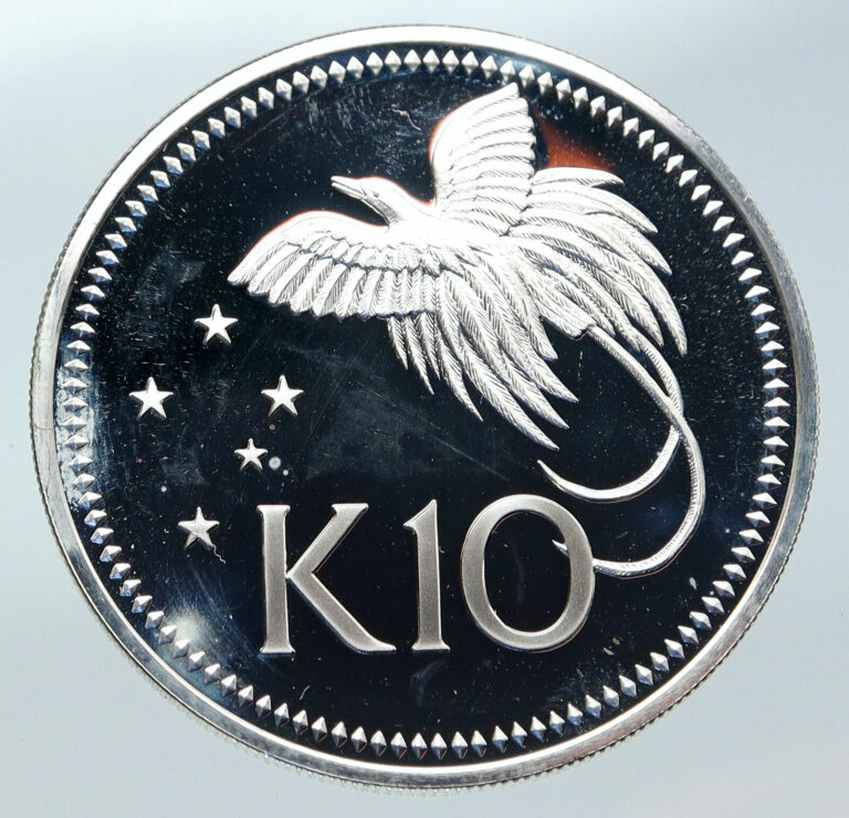 Read more about the article 1976 PAPUA NEW GUINEA Large Exotic Bird VINTAGE Proof Silver 10 Kina Coin i85751