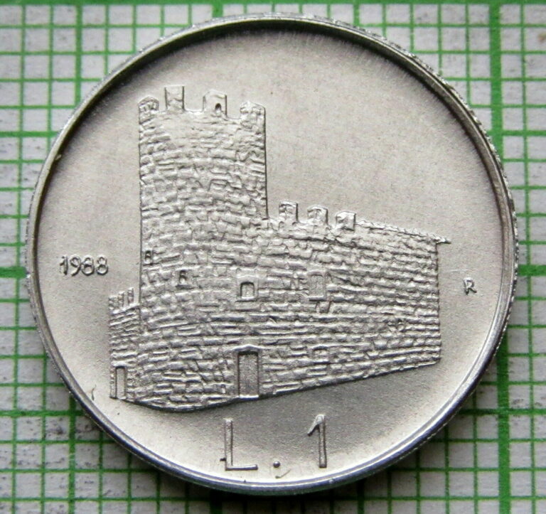 Read more about the article SAN MARINO 1988 1 LIRA  FORTIFICATIONS – MULINO DELLE POLVERI  ALUMINUM UNC