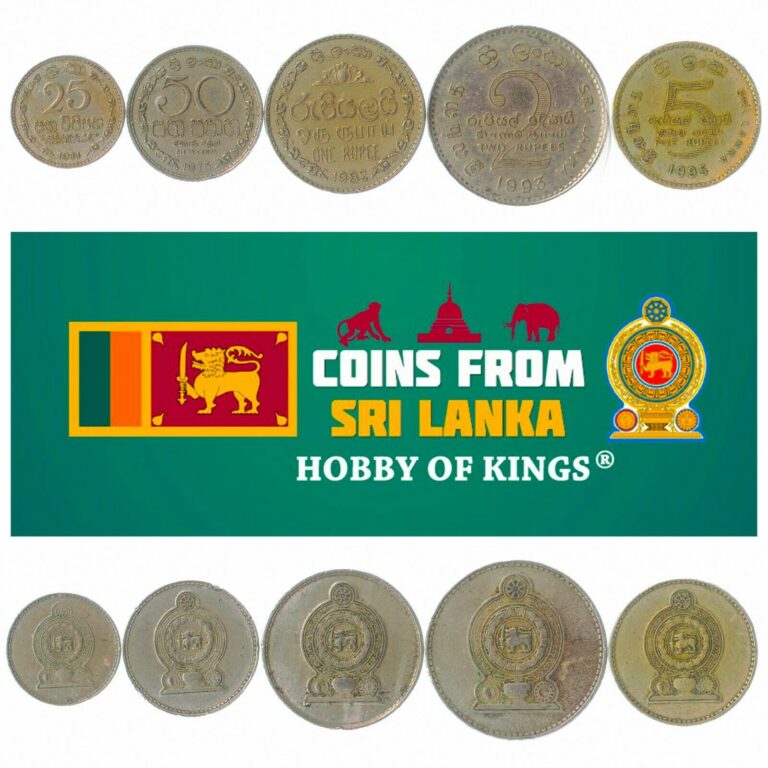 Read more about the article 5 SRI LANKA COINS FROM SOUTH ASIA ISLAND FOREIGN OLD COLLECTIBLE MONEY RUPEES