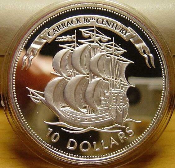 Read more about the article Belize 1995 Carrack Sailing Ship10 Dollars Silver Coin Proof