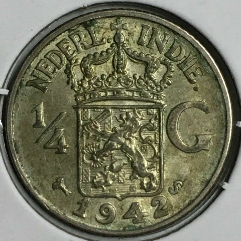 Read more about the article 1941-S Dutch East Indies 1/4 Gulden – 72% Silver World Coin – KM#319 – 1898