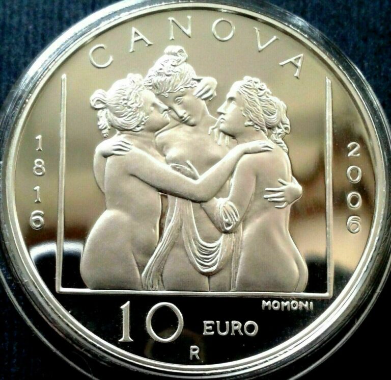 Read more about the article San Marino 10 euro 2006  silver   Antonio Canova  the Three Graces  rare…