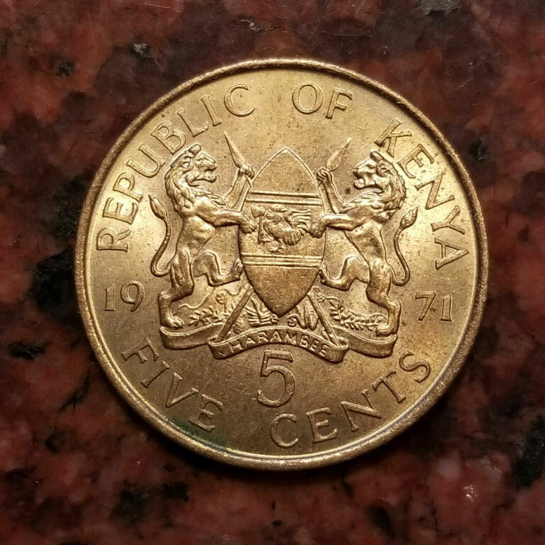 Read more about the article 1971 KENYA 5 CENTS COIN – HIGH GRADE – #A6770