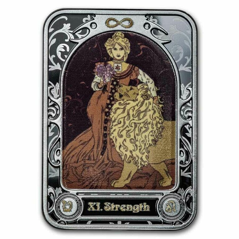 Read more about the article 2021 Republic of Cameroon Black Proof Silver Tarot: Strength – SKU#232448