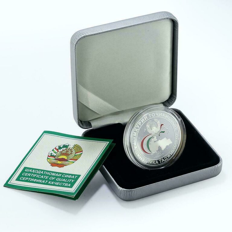 Read more about the article Tajikistan 100 somoni 20 Years Commonwealth Independent States silver coin 2011