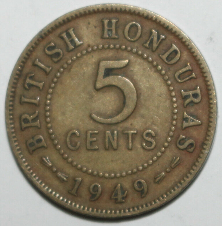 Read more about the article British Honduras 5 Cents Coin 1949 KM# 25 Britain UK George VI Five Belize RARE