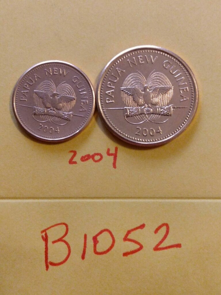 Read more about the article 🇵🇬🇵🇬 (2) Papua New Guinea Coins: 2004 1 and 2 Toea 🇵🇬