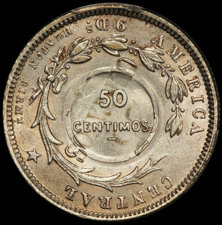 Read more about the article 1923/1893 Costa Rica 50 Centimos Silver Coin – PCGS MS 63 – KM# 159