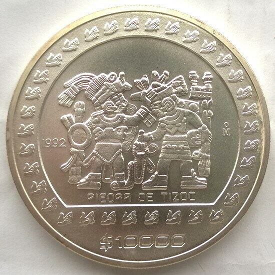 Read more about the article Mexico 1992 Pieora De Tizoc 10000 Pesos 5oz Silver Coin UNC