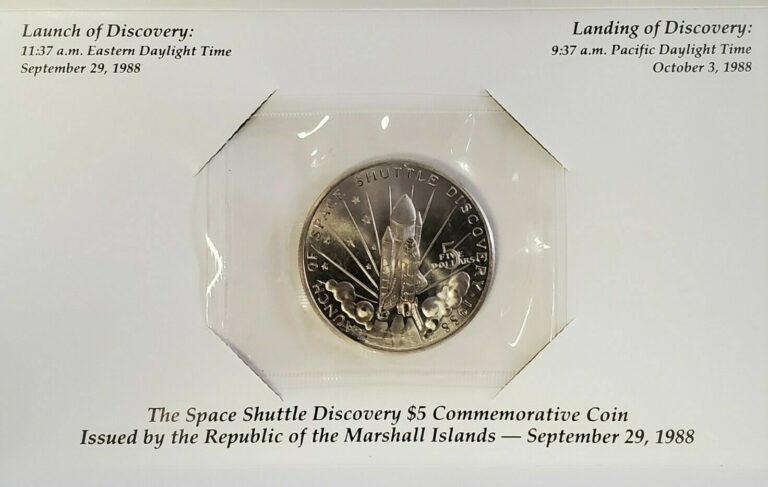 Read more about the article 1988 Space Shuttle Discovery Marshall Islands 5 Dollar Coin – ENN Coins SE