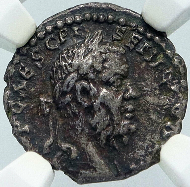 Read more about the article PESCENNIUS NIGER Authentic Ancient 193AD Antioch Silver Roman Coin NGC i86181