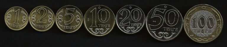 Read more about the article KAZAKHSTAN 1-100 Tenge 2002-2010 7 pc Coin Set KM23-64 UNCIRCULATED