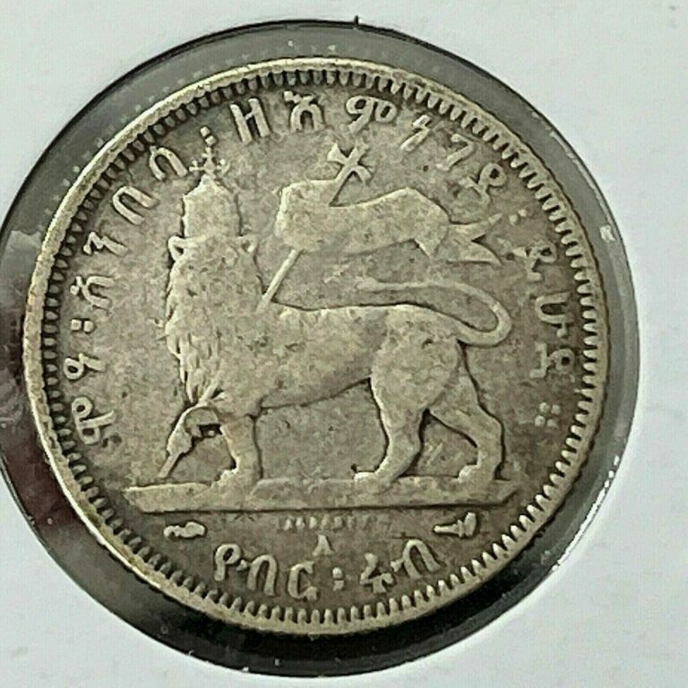 Read more about the article 1887 ETHIOPIA SILVER 1/4 BIRR LION NICE COIN