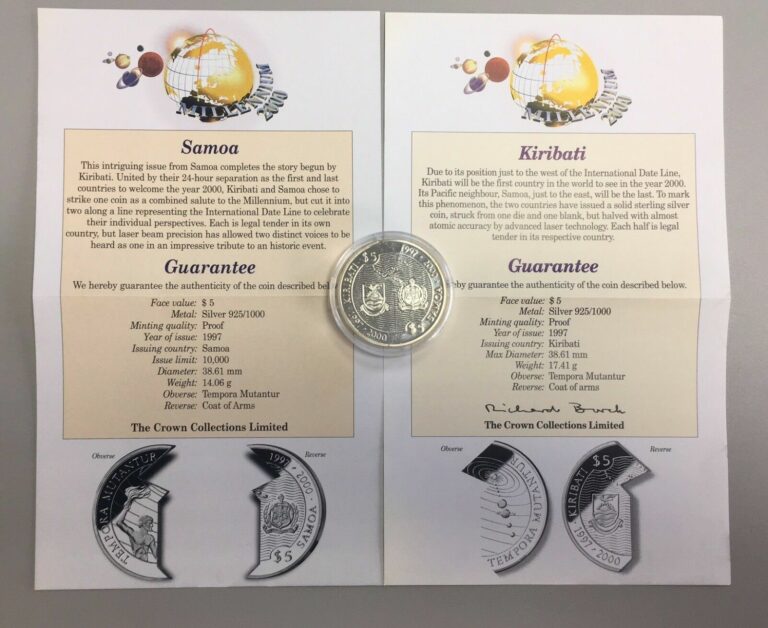 Read more about the article 1997 Silver Proof $5 Samoa Kiribati Coin COA