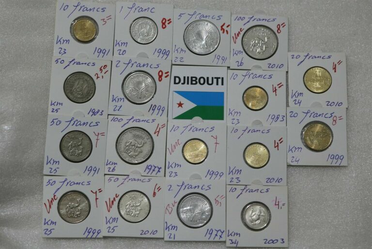 Read more about the article DJIBOUTI – 17 COINS COLLECTION MOSTLY HIGH GRADE B38 POL51