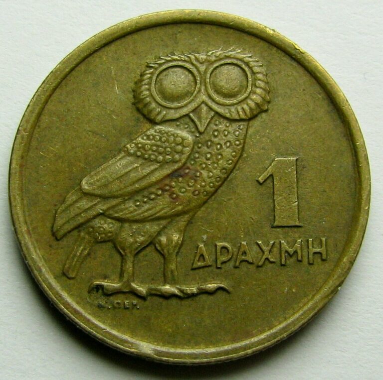 Read more about the article 1973 Greece Greek 1 Drachmai ~ Owl ~ Phoenix Coin ~ Animal Bird Wildlife Coin