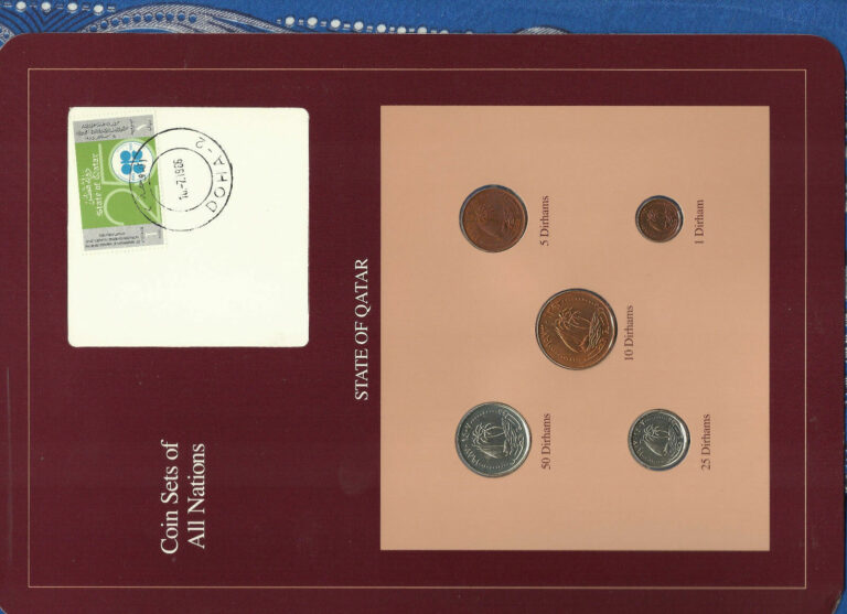 Read more about the article Coin Sets of All Nations Qatar 1973 – 1987 UNC 25  50 Dirhams 1987