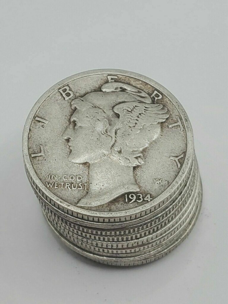 Read more about the article Silver Mercury Dime lot 10 Coins 1916-1945 90% Mixed Years and Mints AVG CIRC