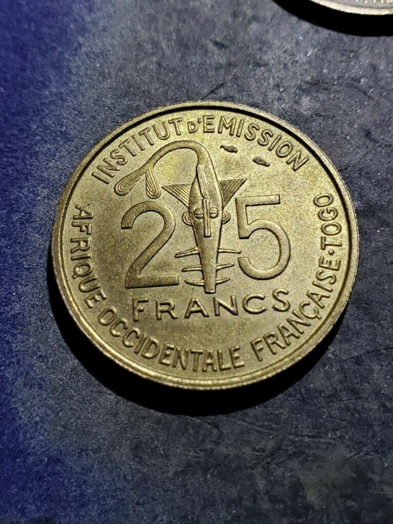 Read more about the article 1957 French West Africa 25 CFA Francs (Togo) Coin  #dec93